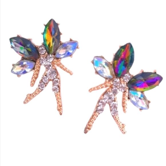 Fairy Tinkerbell Sparkling Rhinestones Earrings - Picture 7 of 12